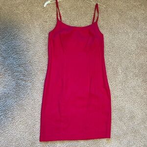 Vintage Pink Linen Shift Mini Dress